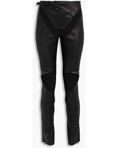 Rag & Bone Jersey, Leather And Suede Skinny Pants - Black