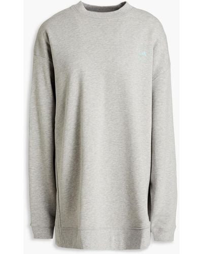 adidas By Stella McCartney Mélange Organic French Cotton-terry Sweatshirt - Grey