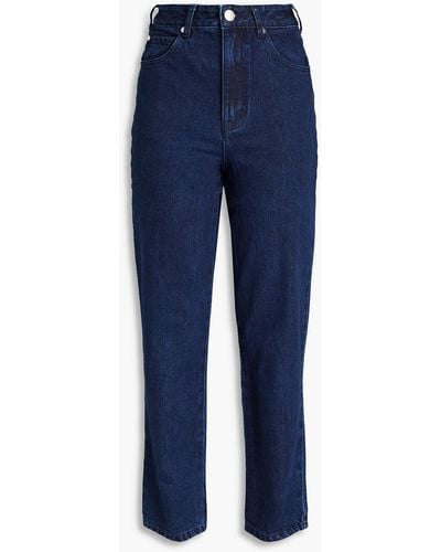 Meadows Embellished High-rise Tapered Jeans - Blue