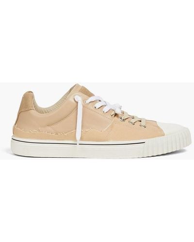Maison Margiela Canvas, Leather And Suede Trainers - Natural