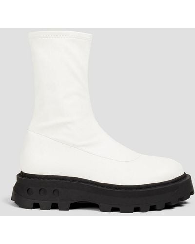 Simon Miller Scrambler Faux Leather Ankle Boots - White