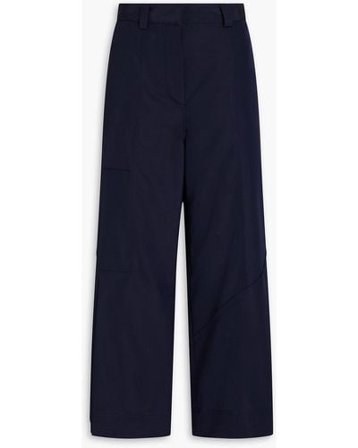 JW Anderson Cropped Twill Wide-leg Trousers - Blue