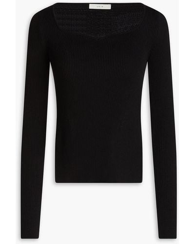 LVIR Cutout Ribbed Wool Sweater - Black