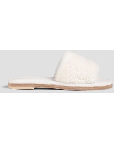 Nicholas Kirkwood 10mm jj pantoletten aus shearling - Weiß