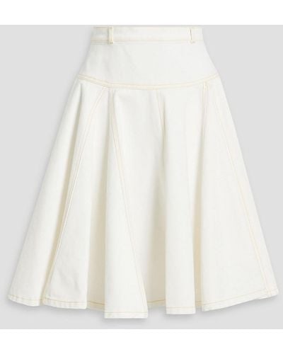 3.1 Phillip Lim Topstitched Denim Skirt - White