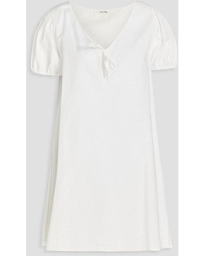 American Vintage Ilabird Cotton And Linen-blend Mini Dress - White