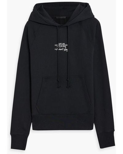 Helmut Lang Printed French Cotton-terry Hoodie - Black