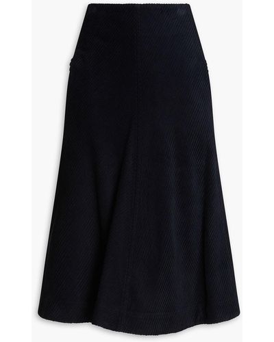 LE17SEPTEMBRE Coton-corduroy Midi Skirt - Black