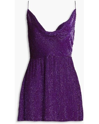 retroféte Jill Sequined Chiffon Mini Dress - Purple