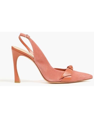 Alexandre Birman Clarita Knotted Suede Slingback Court Shoes - Pink