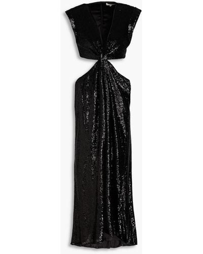A.L.C. Alexis Cutout Sequined Tulle Midi Dress - Black