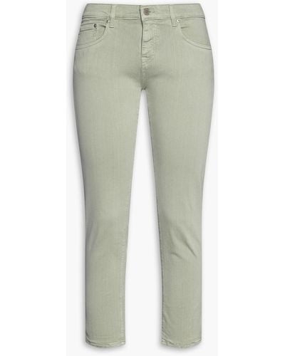 AG Jeans Cropped Mid-rise Slim-leg Jeans - Green