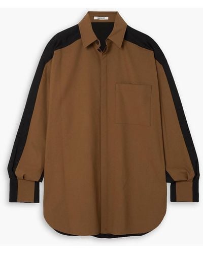 Gauchère Two-tone Wool-blend Twill Shirt - Brown