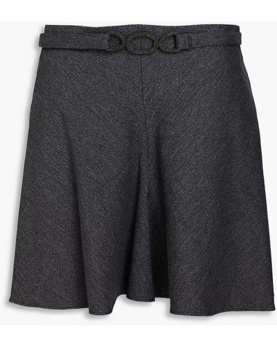 Brunello Cucinelli Belted Cotton-blend Shorts - Grey