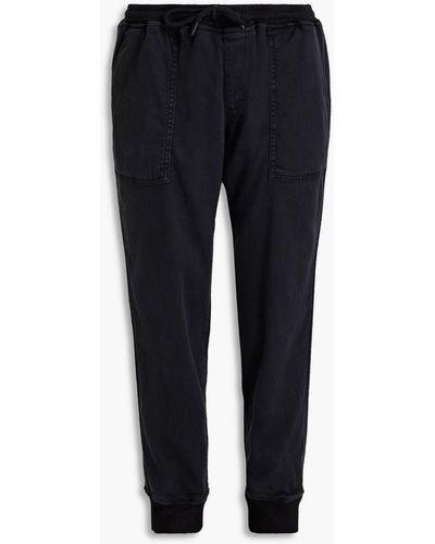Ba&sh Balto Stretch Lyocell And Cotton-blend Twill Track Trousers - Blue