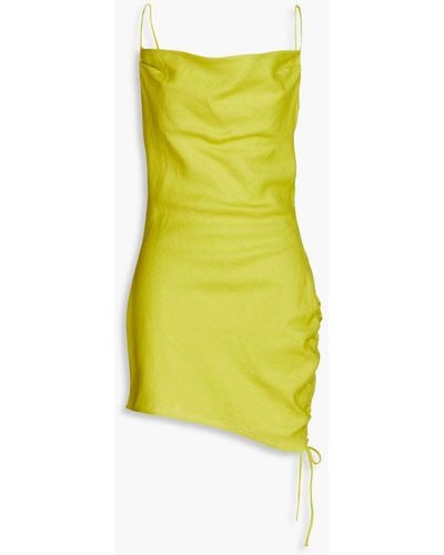 Simon Miller Maaz Draped Linen Mini Dress - Yellow