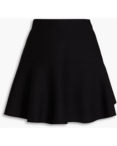 Valentino Garavani Wool And Silk-blend Crepe Mini Skirt - Black