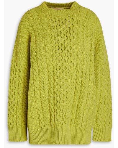 &Daughter Ina Cable-knit Wool Jumper - Green