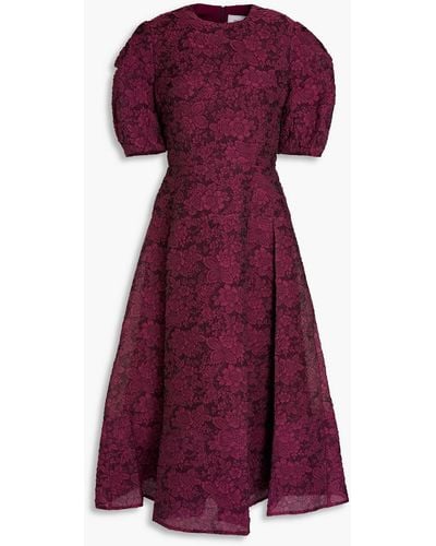 Erdem Floral Print A-line Dress - Purple