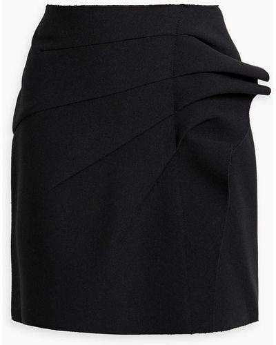 MSGM Ruffled Pleated Crepe Mini Skirt - Black