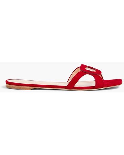 Rupert Sanderson Suede Sandals - Red