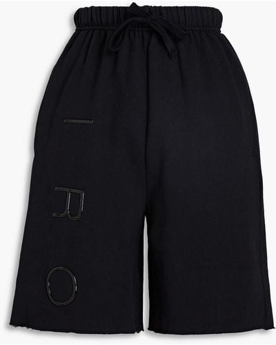 IRO Joela Appliquéd Cotton-fleece Shorts - Blue