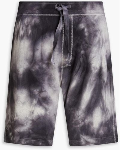Officine Generale Timeo Tie-dyed French Cotton-terry Drawstring Shorts - Gray