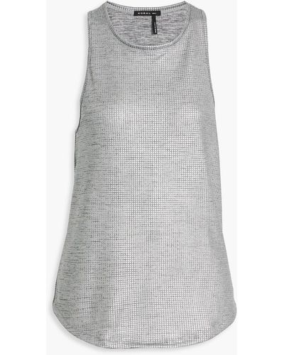 Koral Aerate Netz Metallic Stretch-jacquard Tank - Grey