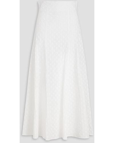 Philosophy Di Lorenzo Serafini Floral-print Cotton Midi Skirt - White