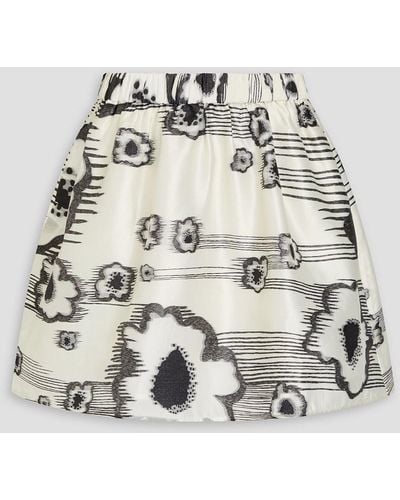 Stine Goya Solera Metallic Floral-jacquard Mini Skirt - White