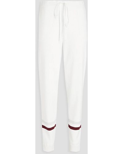 The Upside Ribbed Striped Cotton-blend Jersey Track Trousers - White