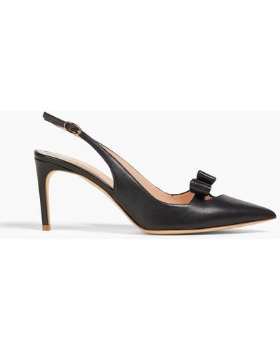 Rupert Sanderson Marina Cutout Bow-detailed Leather Slingback Court Shoes - Black