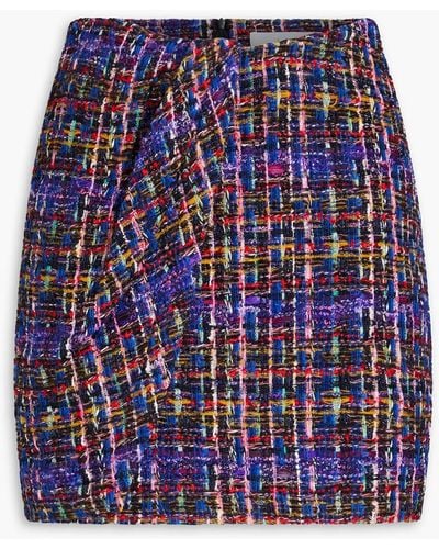 IRO Wakiza Draped Bouclé-tweed Mini Skirt - Purple