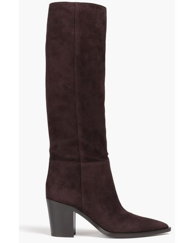 Gianvito Rossi Suede Knee Boots - Brown