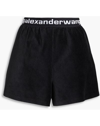 T By Alexander Wang Stretch Cotton-blend Corduroy Shorts - Black