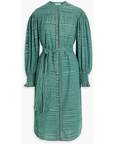Ulla Johnson Fiora Striped Cotton-voile Midi Dress - Green