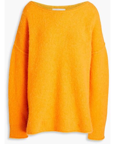 American Vintage Oversized Brushed Knitted Sweater - Orange