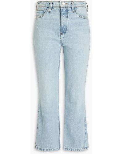 FRAME High 'n' Tight Crop Mini Boot Cropped High-rise Bootcut Jeans - Blue