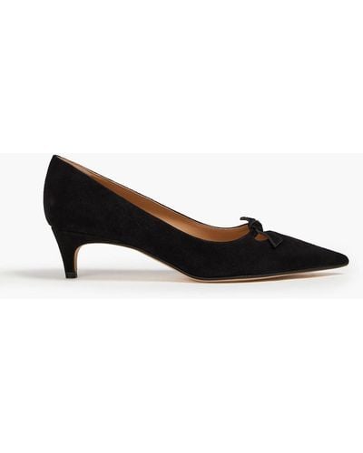 Sergio Rossi Bow-detailed Suede Court Shoes - Black