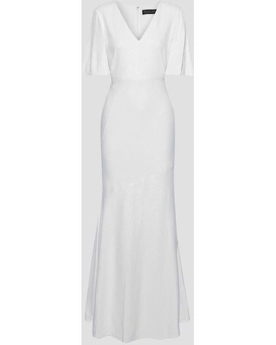 Rachel Zoe Heather Sequined Stretch-jersey Gown - White