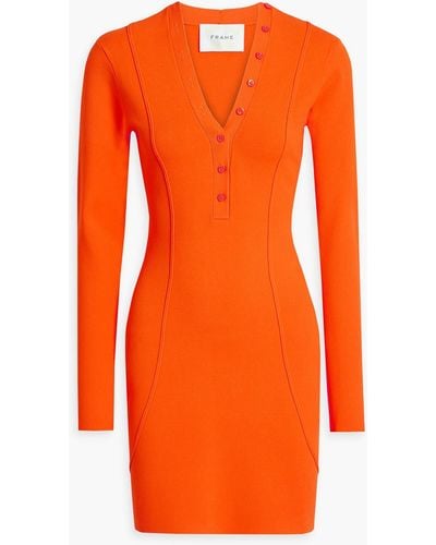 FRAME Julia Sarr-jamois Cutout Knitted Mini Dress - Orange