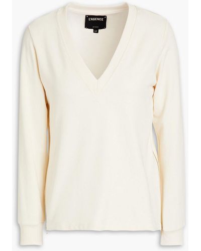 L'Agence Stretch Cotton And Modal-blend Sweatshirt - White