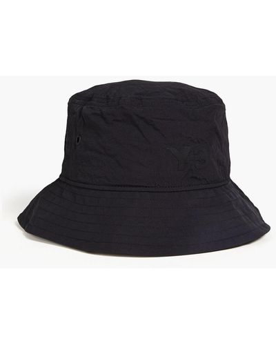 Y-3 Tie-detailed Printed Shell Bucket Hat - Black