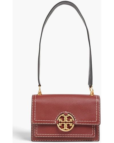 Tory Burch Miller Western Small Pebbled-leather Shoulder Bag - Red