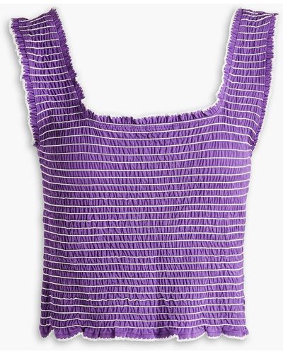 Sandro Shirred Jersey Top - Purple