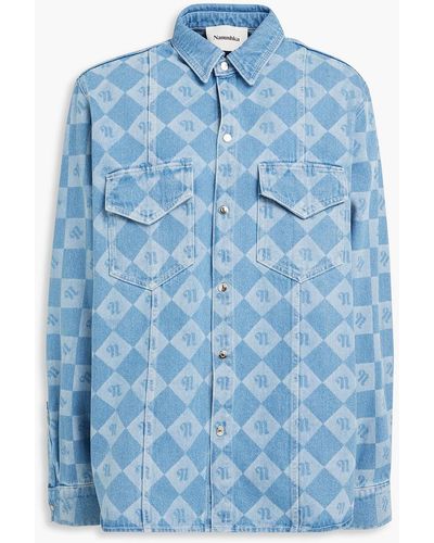Nanushka Tristo jeanshemd mit logoprint - Blau