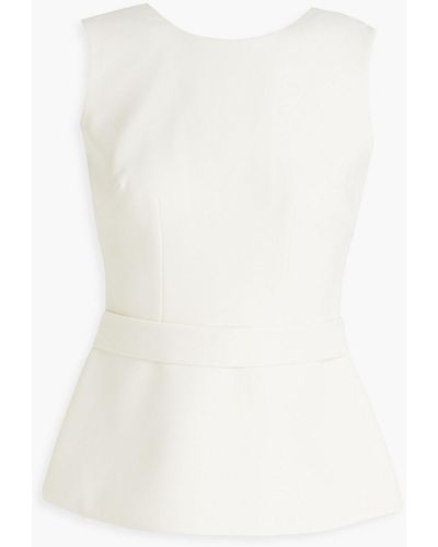 Safiyaa Riddhi Belted Draped Crepe Top - White