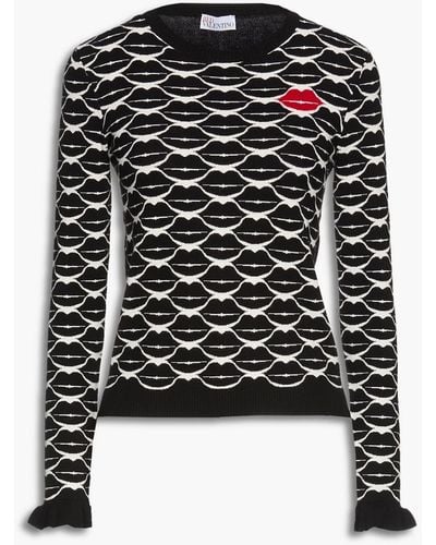 RED Valentino Jacquard-knit Sweater - Black