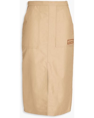 Marni Embroidered Twill Skirt - Natural