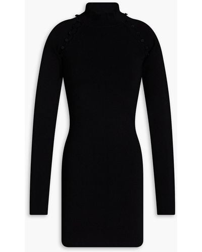 Nanushka Ilona Cutout Stretch-knit Mini Dress - Black